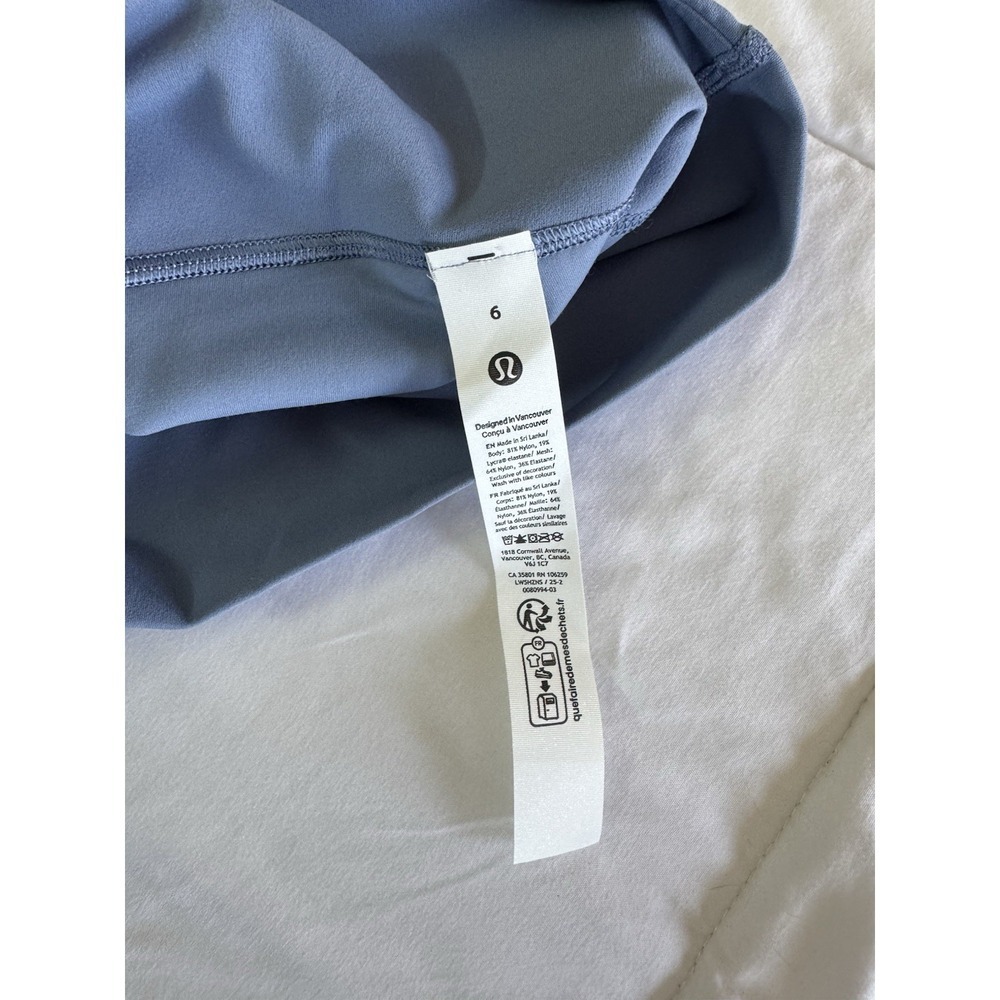 New Lululemon Nulu High-Rise Mesh-Panel Tight 25" Washed Denim Size 6 Blue - Picture 9 of 11